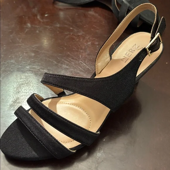 Naturalizer Black Strappy Heels - Picture 6 of 7
